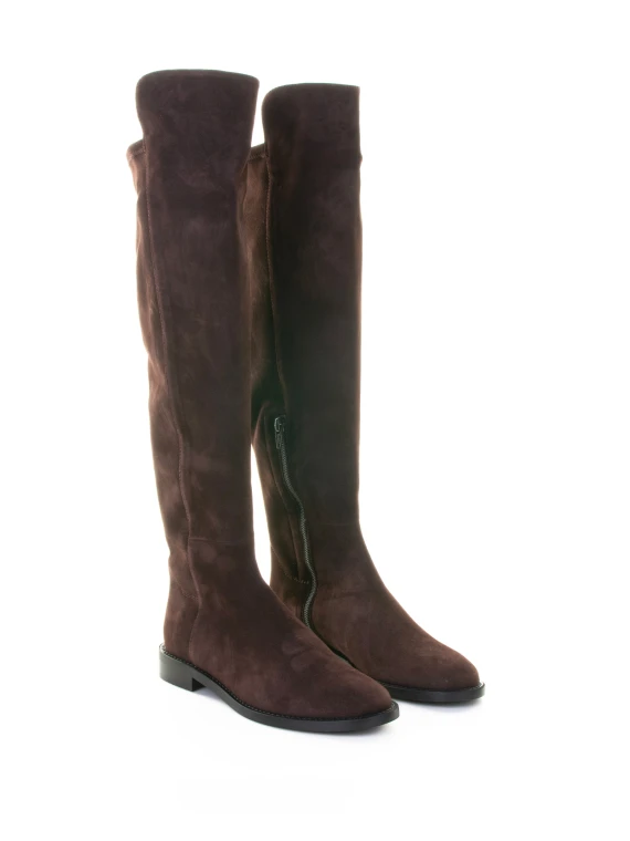 Stivale testa di moro in suede