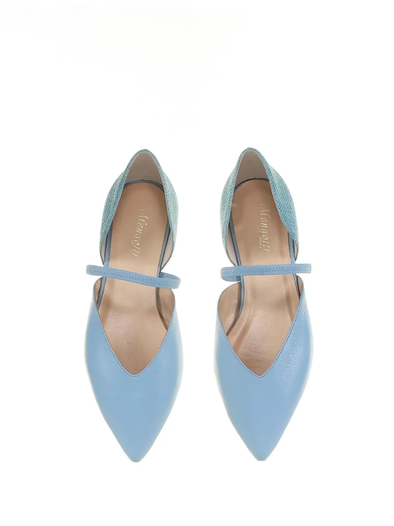 Leather ballerina with elastic