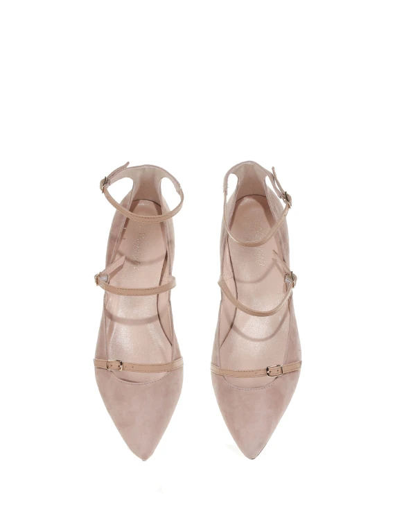 Ballerina in nappa leather with straps