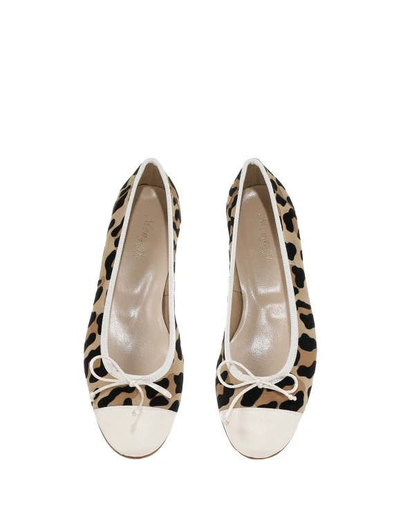 Animalier suede ballerina