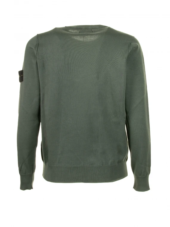 Green crewneck sweatshirt with logo