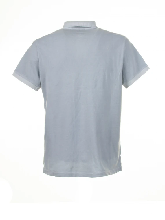 Light blue short-sleeved polo shirt with logo