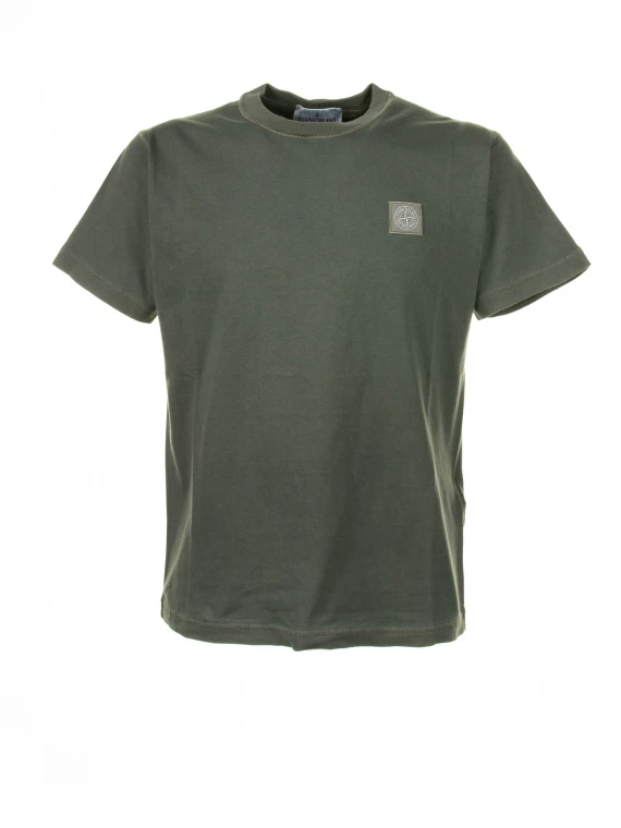 T-shirt verde militare con logo