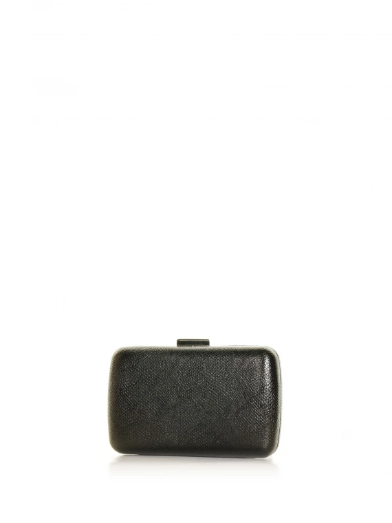 Pochette con tracolla in pelle nera