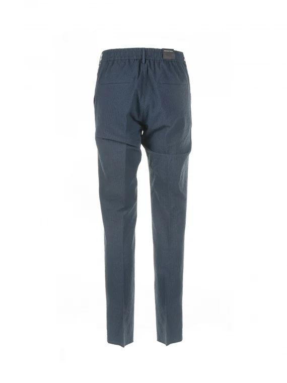 Blue trousers with drawstring