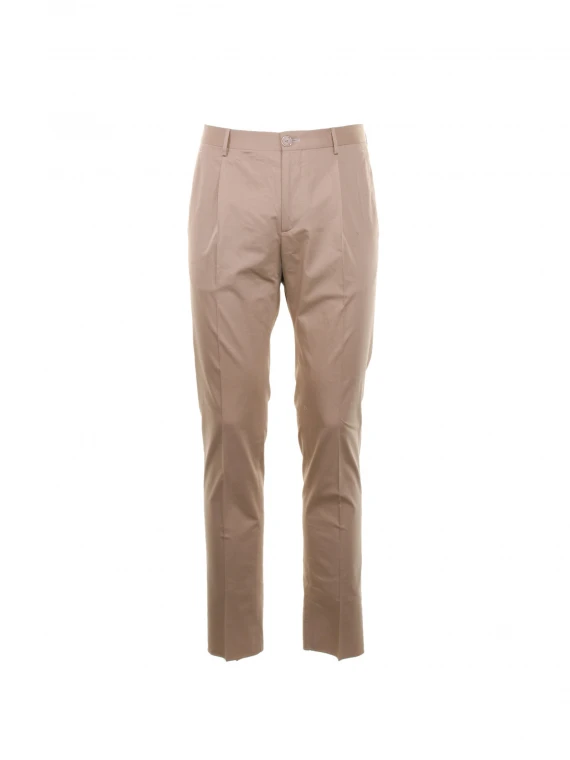 Beige slim fit trousers