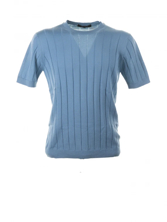 T-shirt azzurra in maglia leggera