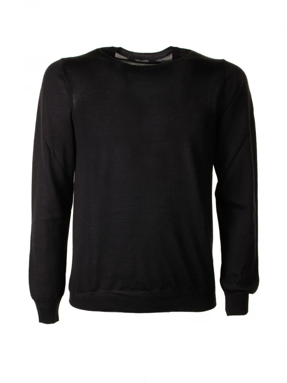 Black crewneck sweater