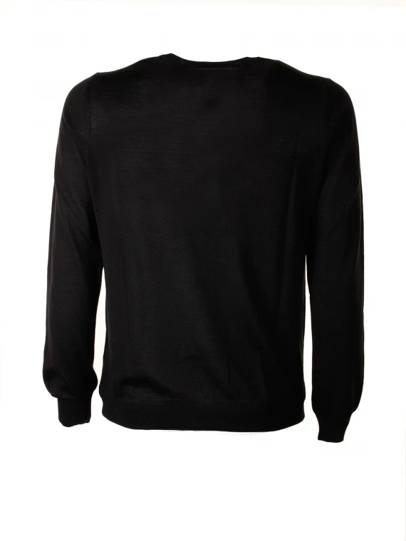 Black crewneck sweater