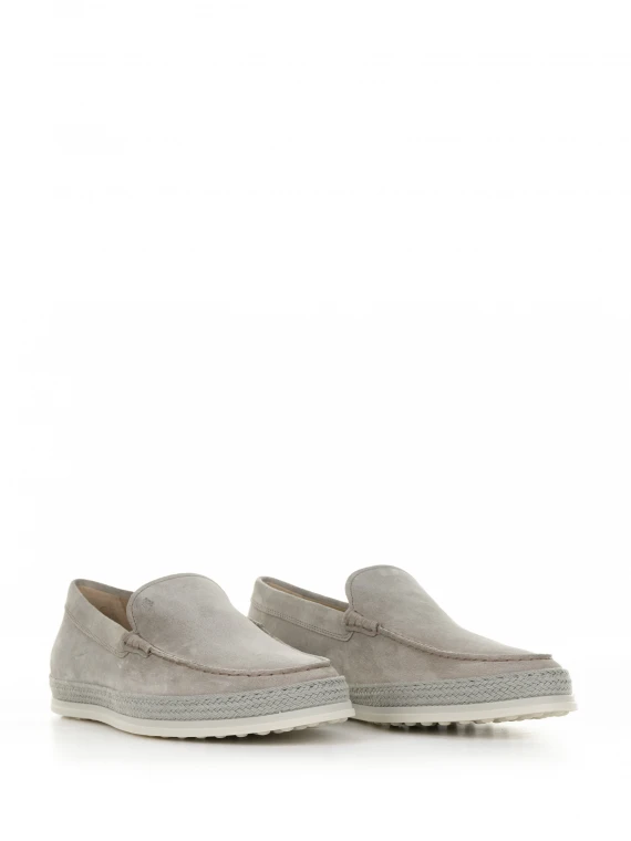 Mocassino slip-on in nabuk tortora