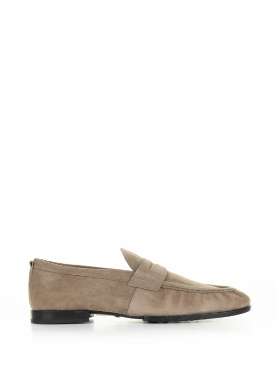 Beige suede moccasin