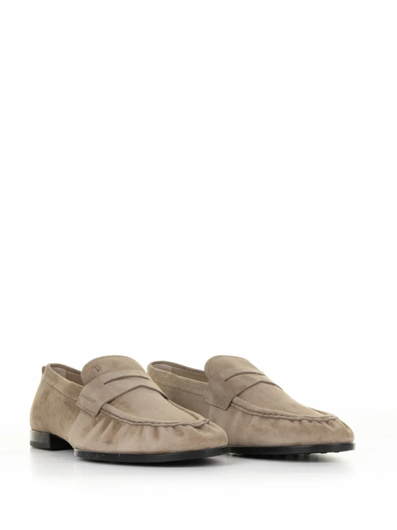 Mocassino in suede beige