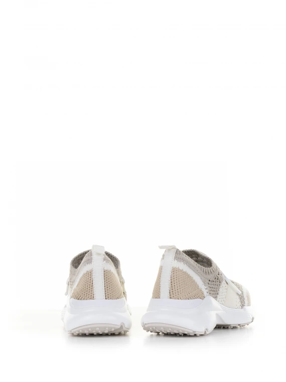 Sneakers slip-on in tessuto crochet