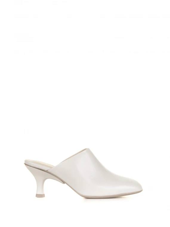 White leather mule