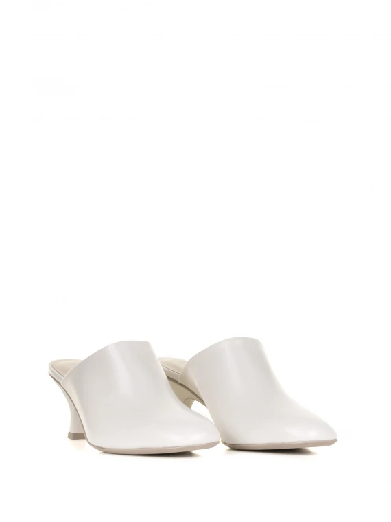 White leather mule