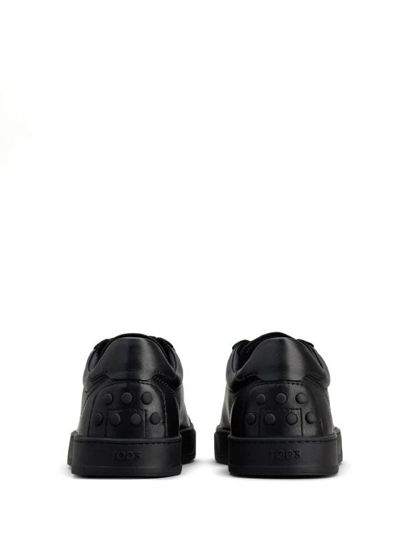 Sneakers nera in pelle uomo