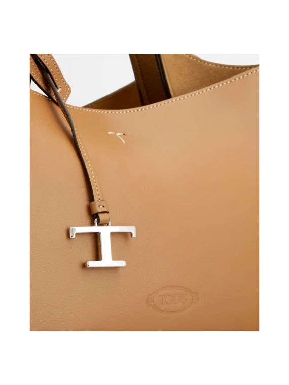 Mini Leather Shopper with Adjustable Shoulder Strap and Fringes