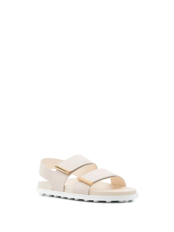 Women leather sandals off white
