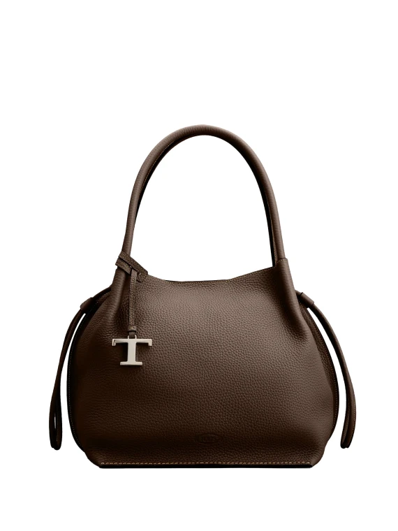 Secchiello marrone in pelle