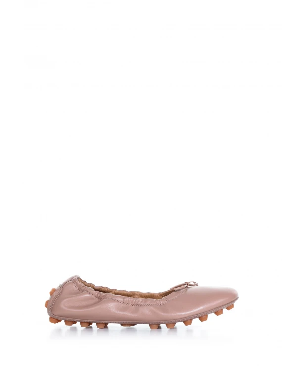 Bubble ballet flat in leather