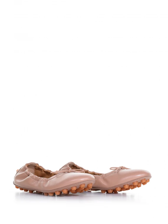 Bubble ballet flat in leather