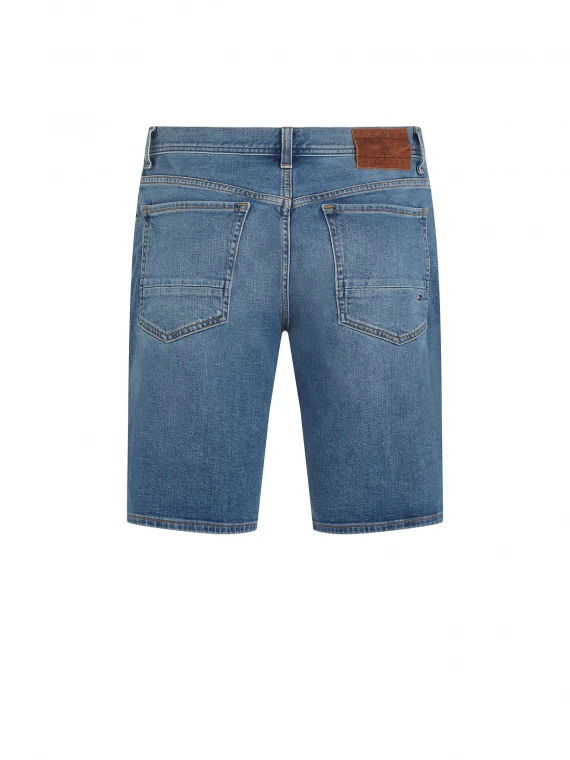 Bermuda shorts in faded denim