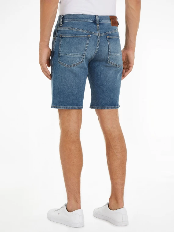 Bermuda shorts in faded denim