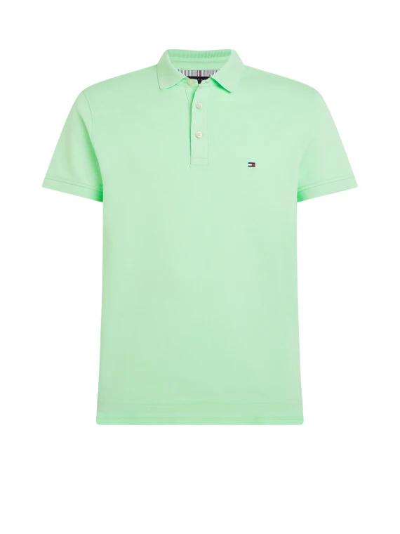 Mint short-sleeved polo shirt with logo