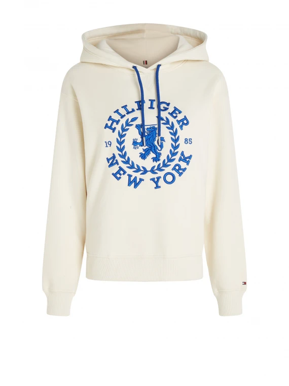 Regular fit sweatshirt with hood and TH emblem