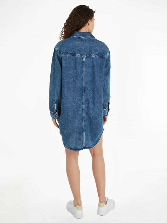 Long denim shirt dress