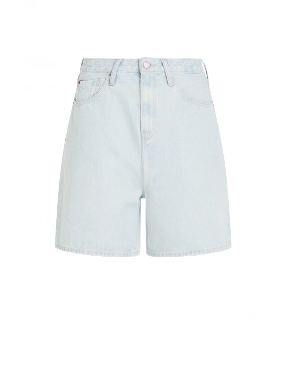 Shorts larghi a vita alta in denim