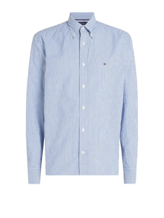 Camicia regular fit a righe in popeline