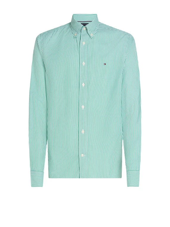Camicia regular fit a righe in popeline