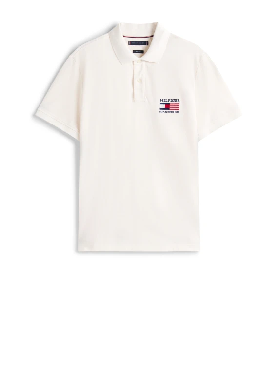 Ivory polo with logo