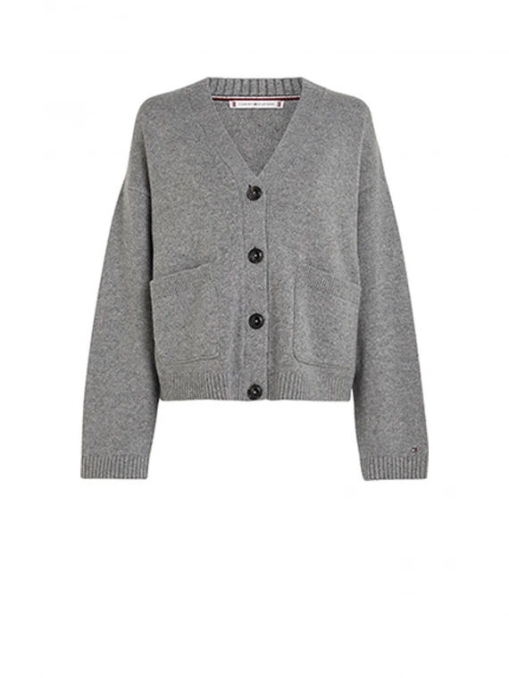 Cardigan grigio con bottoni