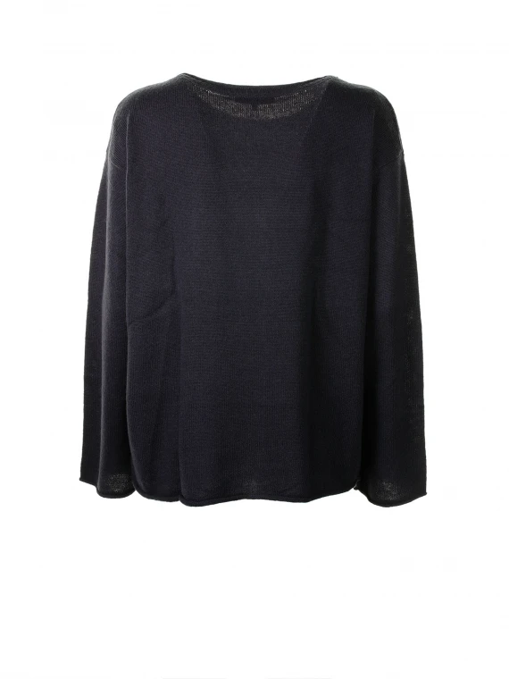 Relaxed fit pullover with boat neckline