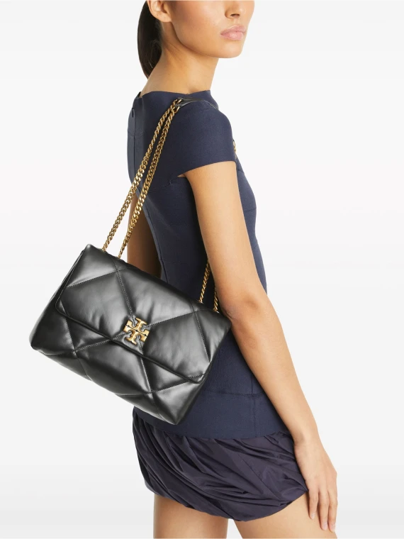 Kira Black Leather Crossbody Bag