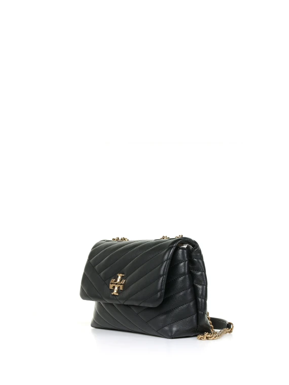 Kira Small Black Leather Shoulder Bag