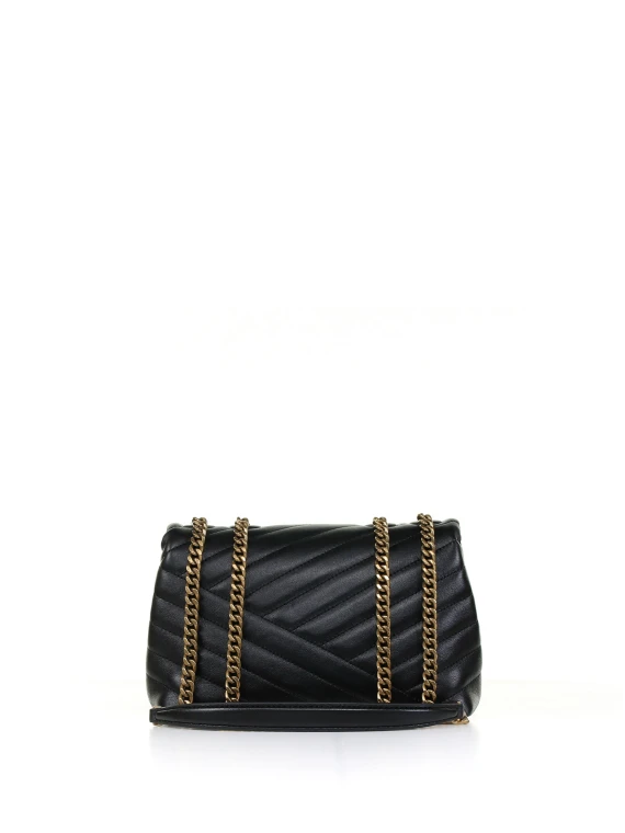 Kira Small Black Leather Shoulder Bag