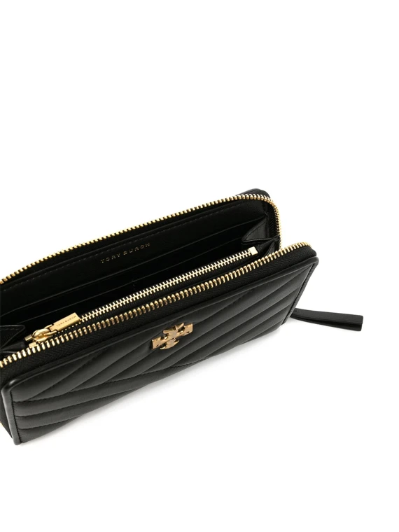 Kira Zip Continental Wallet Black Leather