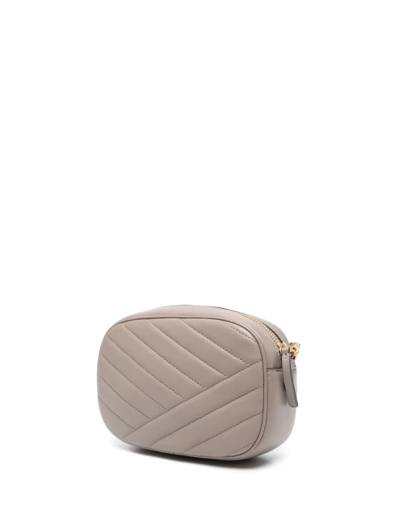 Kira Chevron Leather Camera Bag with Shoulder Strap