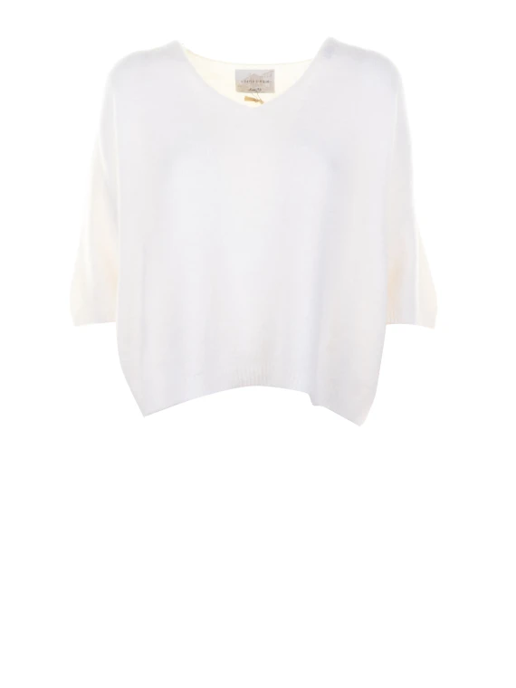 Maglia scollo a V bianca