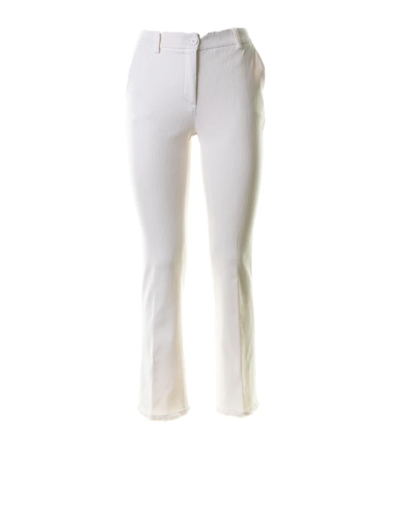 Pantalone donna bianco slim fit
