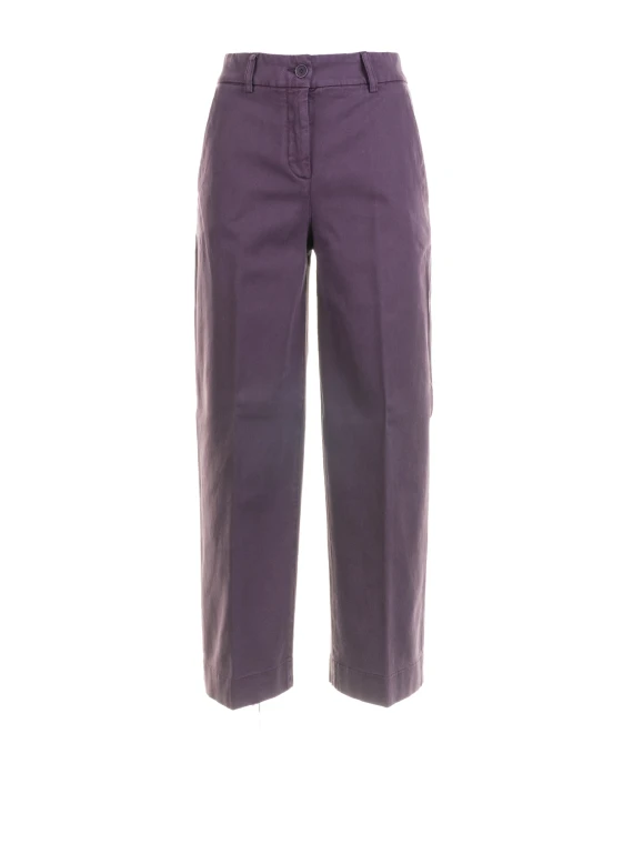 Pantalone donna merlot a vita alta