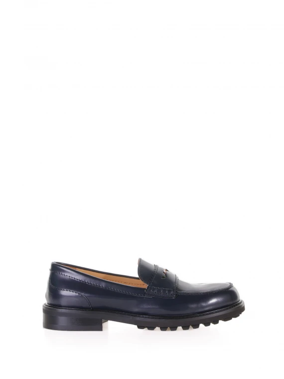 Blue leather loafer