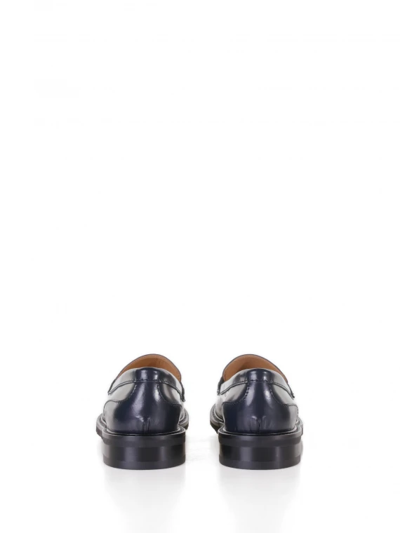 Blue leather loafer