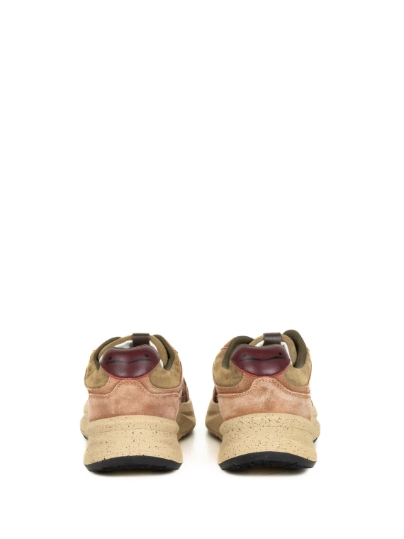 Sneaker donna marrone verde in nabuk