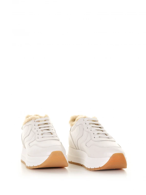 Shearling-lined leather sneaker