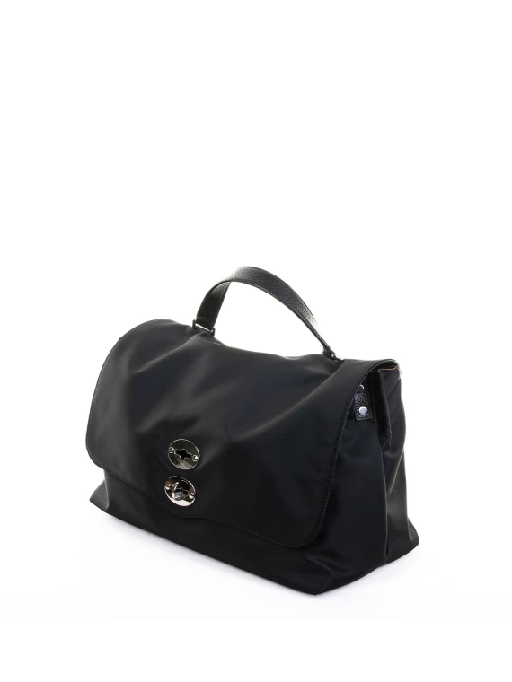 Borsa Postina Rimboccata Tokyo L nera in nylon
