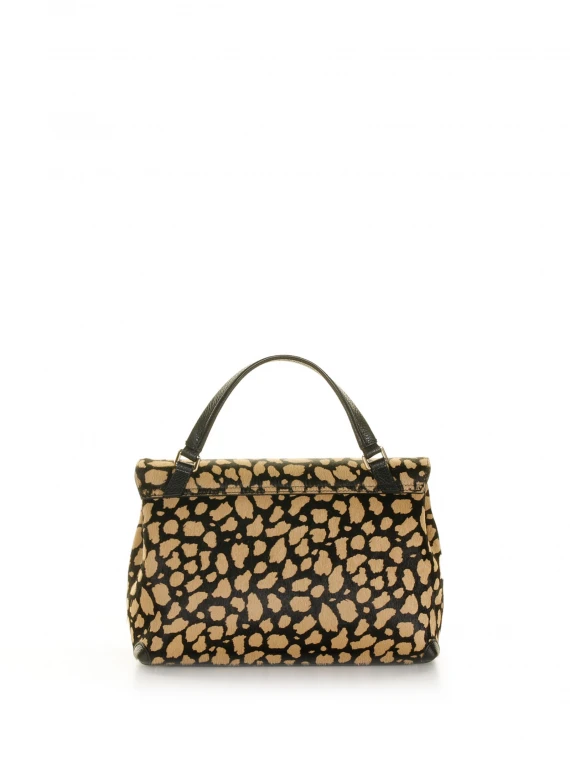 Borsa Postina S leopardata con tracolla